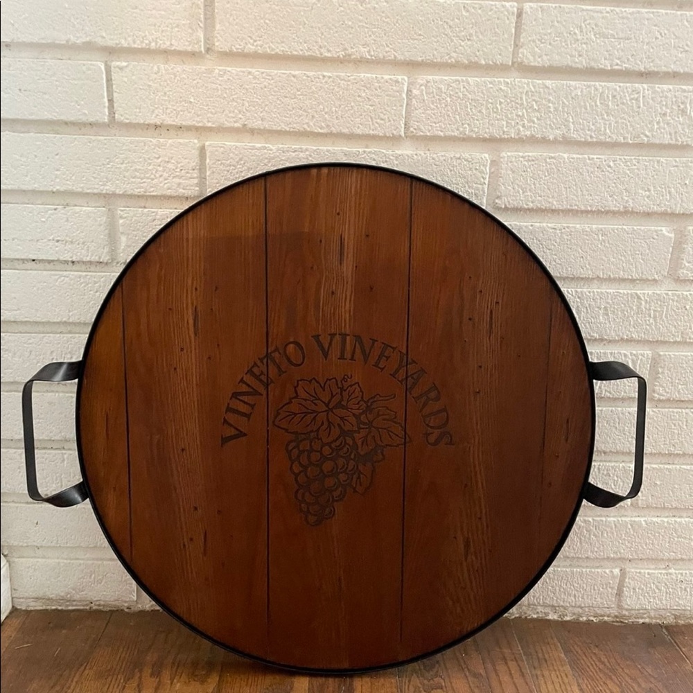 Vineto Vineyards Wooden Barrel Tray